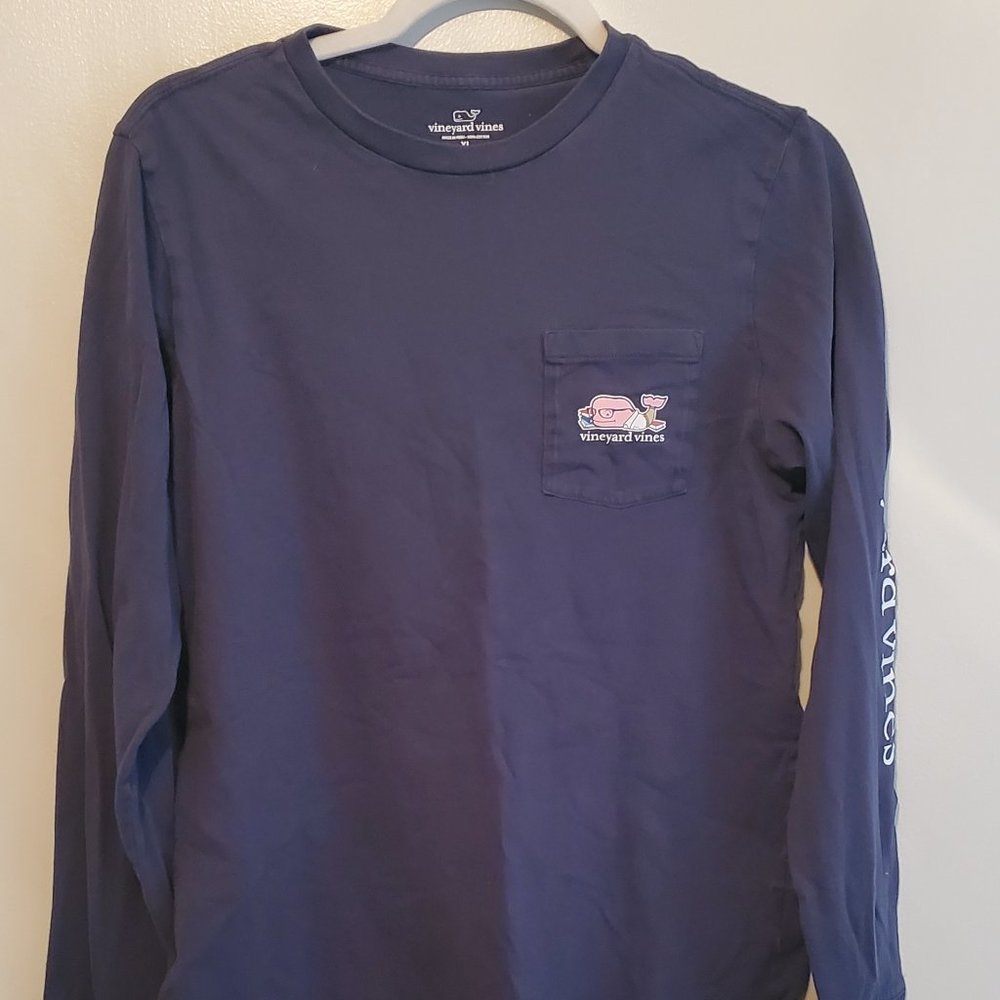 Vineyard Vines Long sleeve Navy Whale Shirt for School